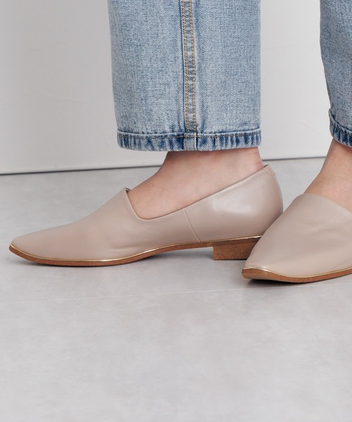 HIMIKO パンプス 「Made in Japan」メタルラインソフトレザーフラット