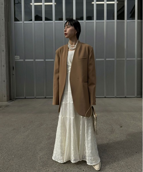 Ameri（アメリ） ジャケット ノーカラージャケット ESSENTIAL CURVE