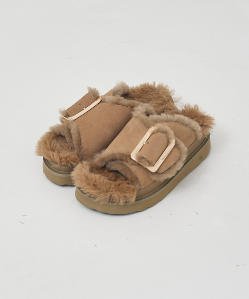 MOHI（モヒ） サンダル 「MOHI/モヒ」ファーサンダル シングルベルト