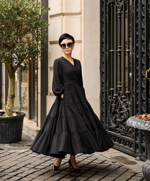 極美品/L相当】マーレット アディソン ニットワンピース ティアード