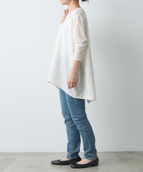 BEARDSLEY（ビアズリー） tシャツ 後ろドレープTブラウス レディース