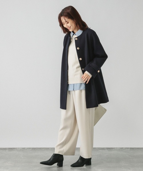 GLOBAL WORK（グローバルワーク） ノーカラーコート コート 軽やか