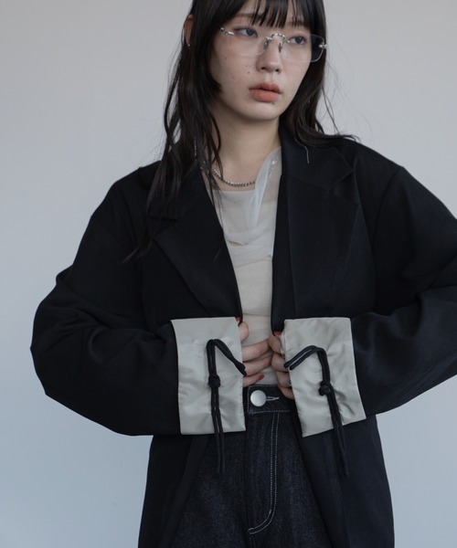 ジャケット テーラードジャケット チャイナボタンオーバージャケット