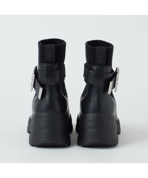 diana（プラスダイアナ） ブーツ 「撥水加工」クリスタルバックル