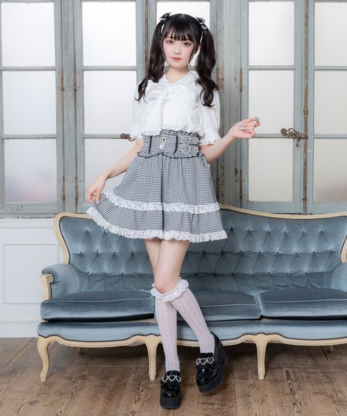 DearMyLove ブラウス シャツ レースフリルたっぷり上品ボウタイリボン