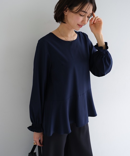 evernavy ブラウス シャツ ペプラムブラウス レディース : ZOZOTOWN