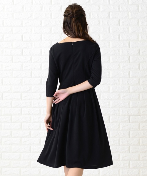 Lace Ladies（レースレディース） ドレス 七分袖フレアスカラップ