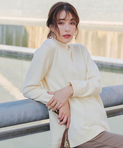 Tiaclasse ニット セーター 「洗える」重ね着風ニットトップス