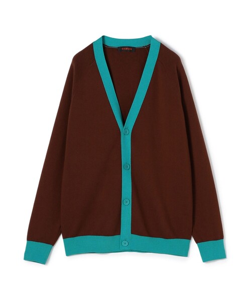 CABaN（キャバン） カーディガン コットンカシミヤ バイカラーVネック