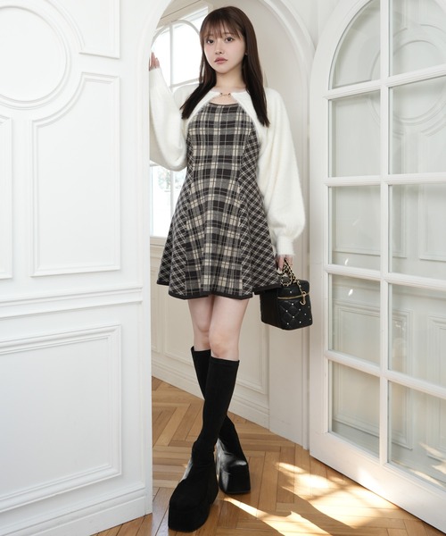 LIP SERVICE（リップサービス） ワンピース フェザーチェック