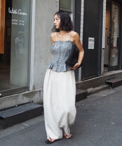 ETRE TOKYO（エトレトウキョウ） キャミソール コットンシルクギャザー