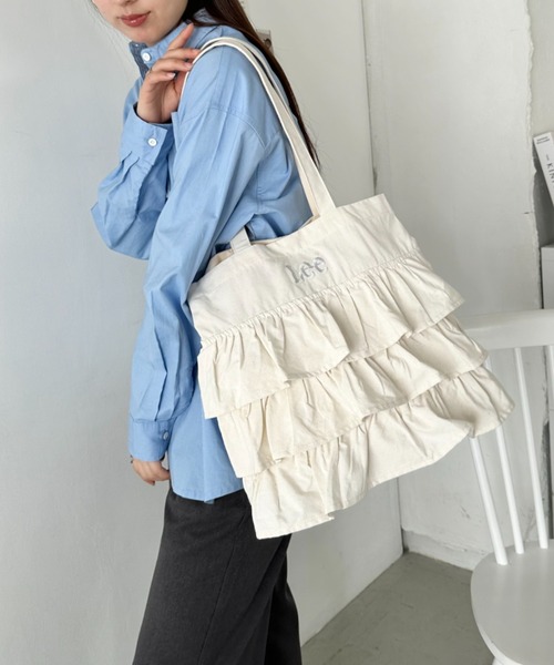 Lee（リー） トートバッグ フリル BIGトートバッグ/ロゴ刺繍 ギャザー