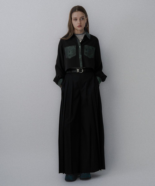 HARE（ハレ） ブラウス シャツ ジャガードキリカエショートシャツ(HARE