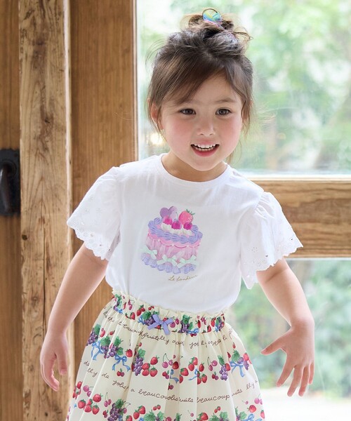 ANY（エニィ） tシャツ 袖レース ケーキプリント Tシャツ キッズ 子供