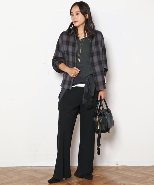 AP STUDIO ブラウス シャツ クロップドチェックシャツ レディース