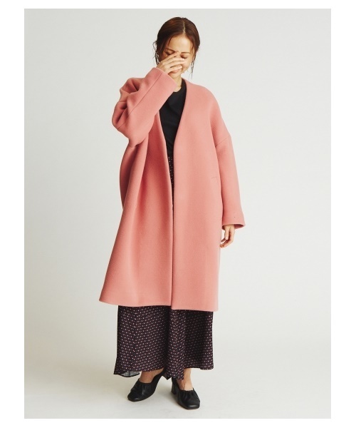 Mila Owen（ミラオーウェン） ノーカラーコート 0 ピンク レディース