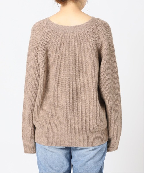 IENA（イエナ） カーディガン カシミヤ混片畦ラグランVネック