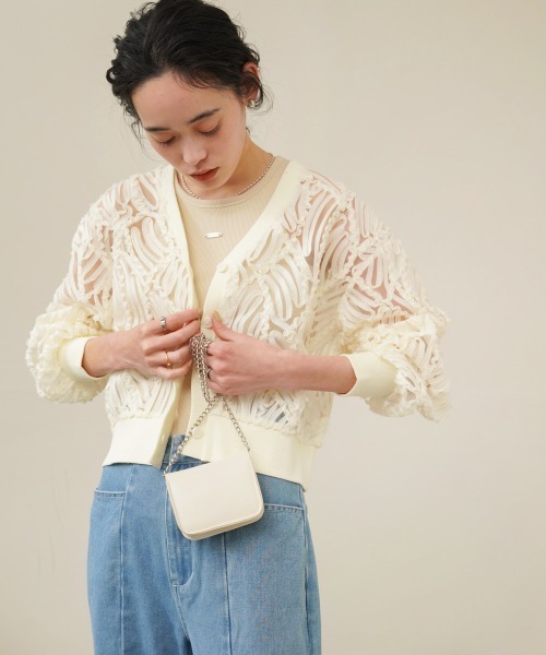 BAB（バブ） カーディガン テープジャガードレースカーディガン