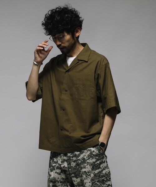 HINSON シャツ HINSON/ヒンソン コットンリネン オープンカラー