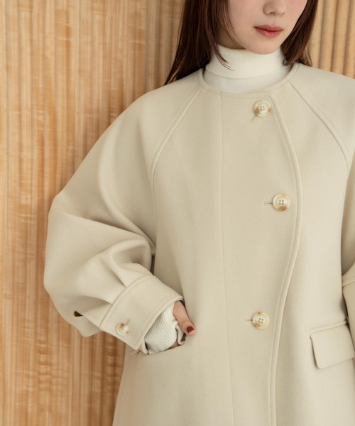 hinari（ヒナリ） コート アウター ウェーブデザインミドルコート