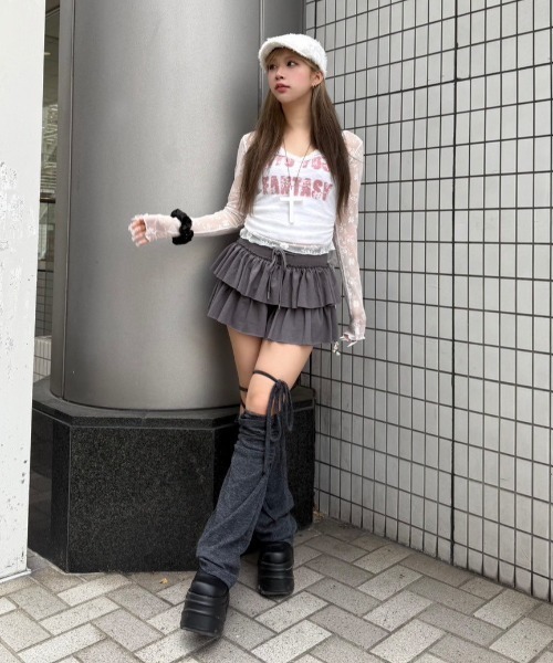 CHERRYQUIRI キャミソール 「CHERRYQUIRI」lettering crop sleevless