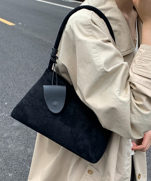 ハンドバッグ 「3点セット」「キーホルダー/ポーチ付き」スエードワン