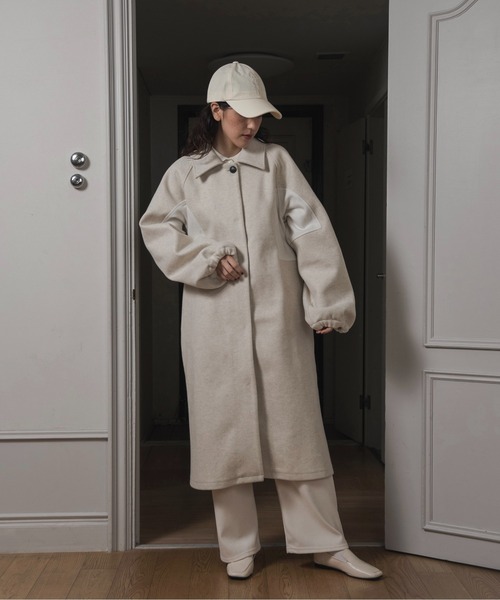 lawgy（ラウジー） コート アウター side different material coat