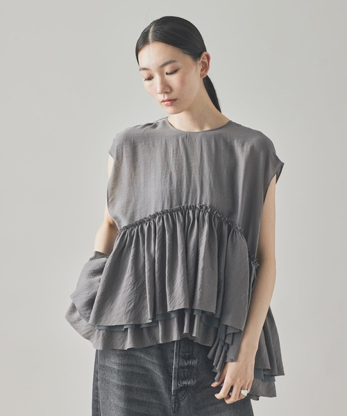 Curensology（カレンソロジー） ブラウス シャツ /シアーギャザー