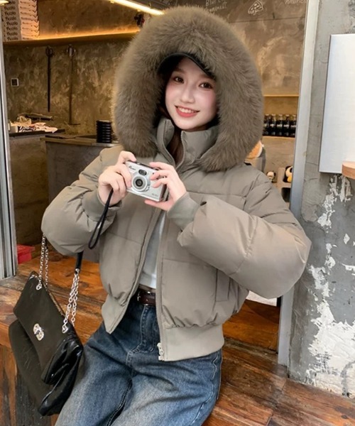 CELENA BEATS ダウンコート ダウンジャケット ファー付きショート