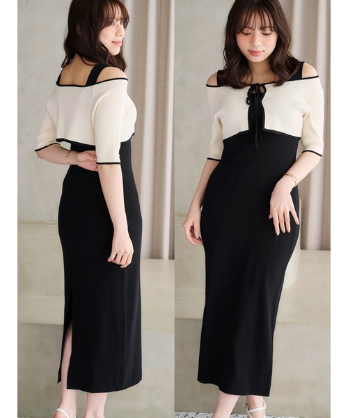 MERCURYDUO（マーキュリーデュオ） ワンピース 3WAY配色バックレース