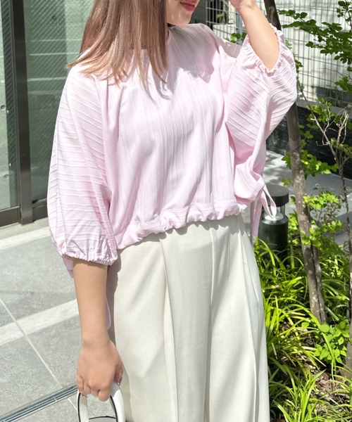 Olu.（オルドット） ブラウス シャツ サイドリボンクロップドトップス