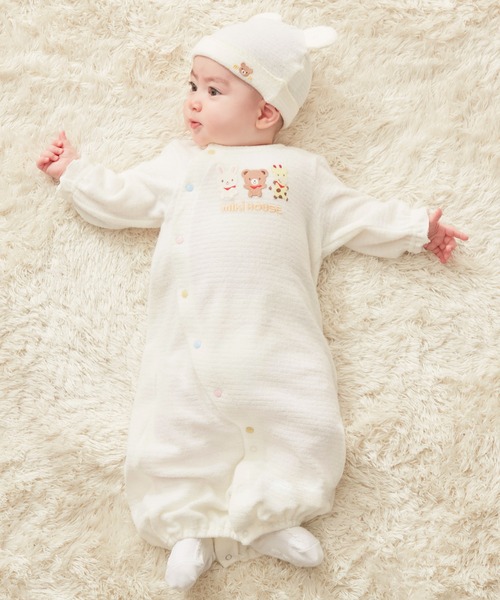 MIKI HOUSE（ミキハウス） ベビー服 ロンパース 無撚糸パイルどうぶつ
