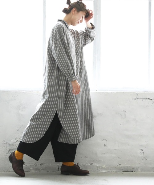 soulberry（ソウルベリー） シャツワンピース 黒に合わせたい、ピン