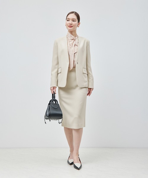 ROPE'（ロペ） ジャケット ノーカラージャケット トリアセテートダブル