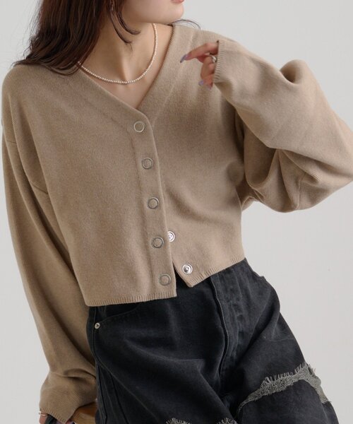 mystic（ミスティック） カーディガン 「5色展開」Vボタンカーディガン