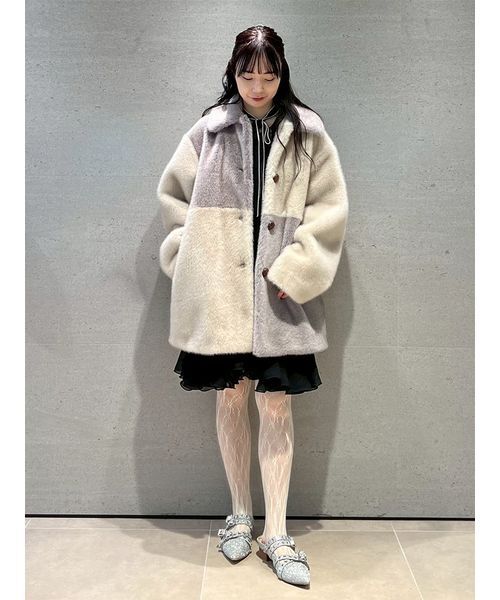 FURFUR（ファーファー） ステンカラーコート コート パッチワークエコ