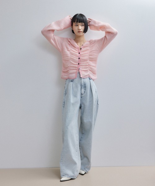 ADAM ET ROPE'（アダムエロペ） カーディガン 「WEB限定」ダブルモヘア