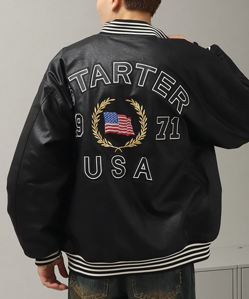 STARTER（スターター） スタジャン PU 中綿 スタジャン メンズ