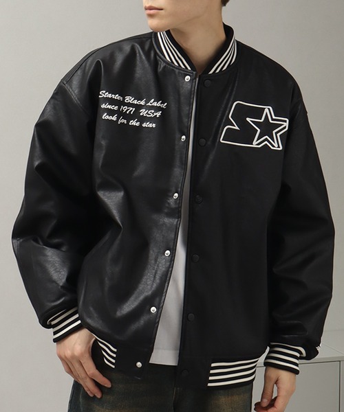 STARTER（スターター） スタジャン PU 中綿 スタジャン メンズ