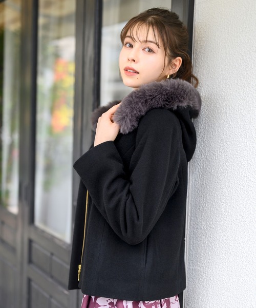 MISCH MASCH（ミッシュマッシュ） コート アウター フードファー付き