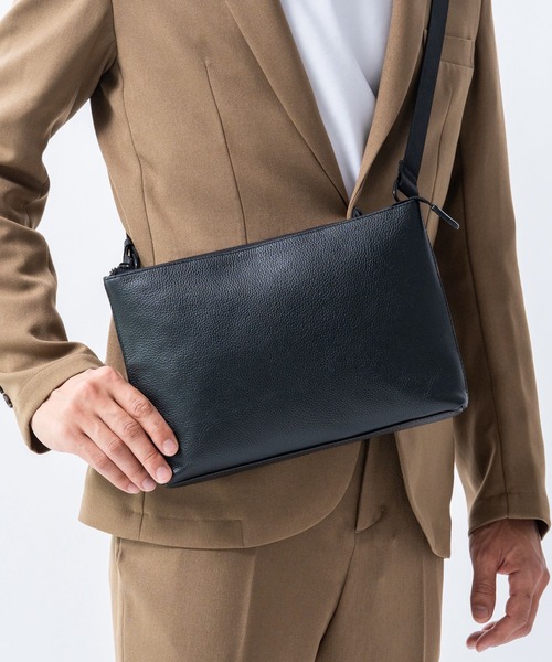 MURA（ムラ） ショルダーバッグ フルグレインレザー スキミング防止