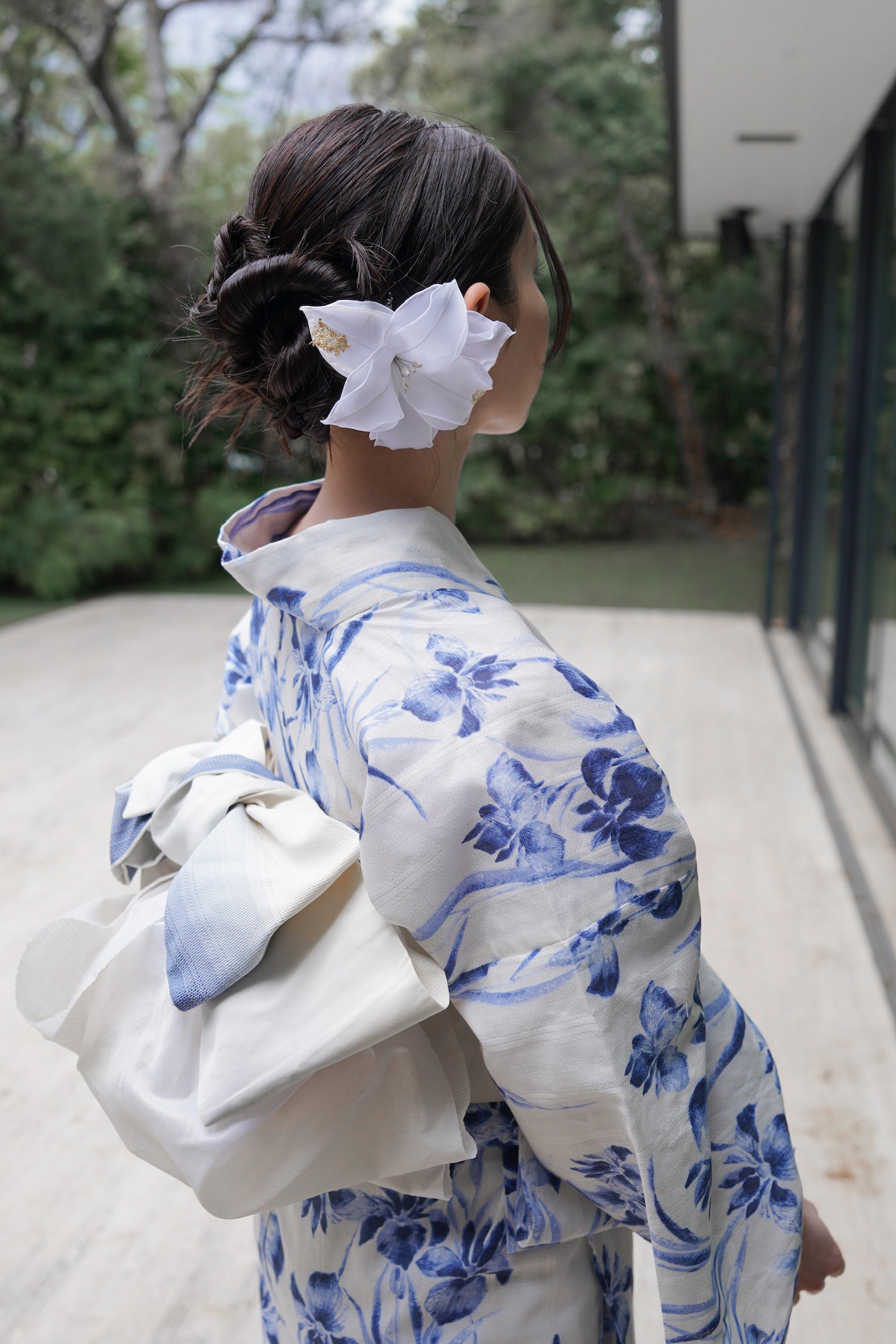 utatane×Acka.］鮫小紋と菖蒲 ivory 浴衣4set – Acka online store