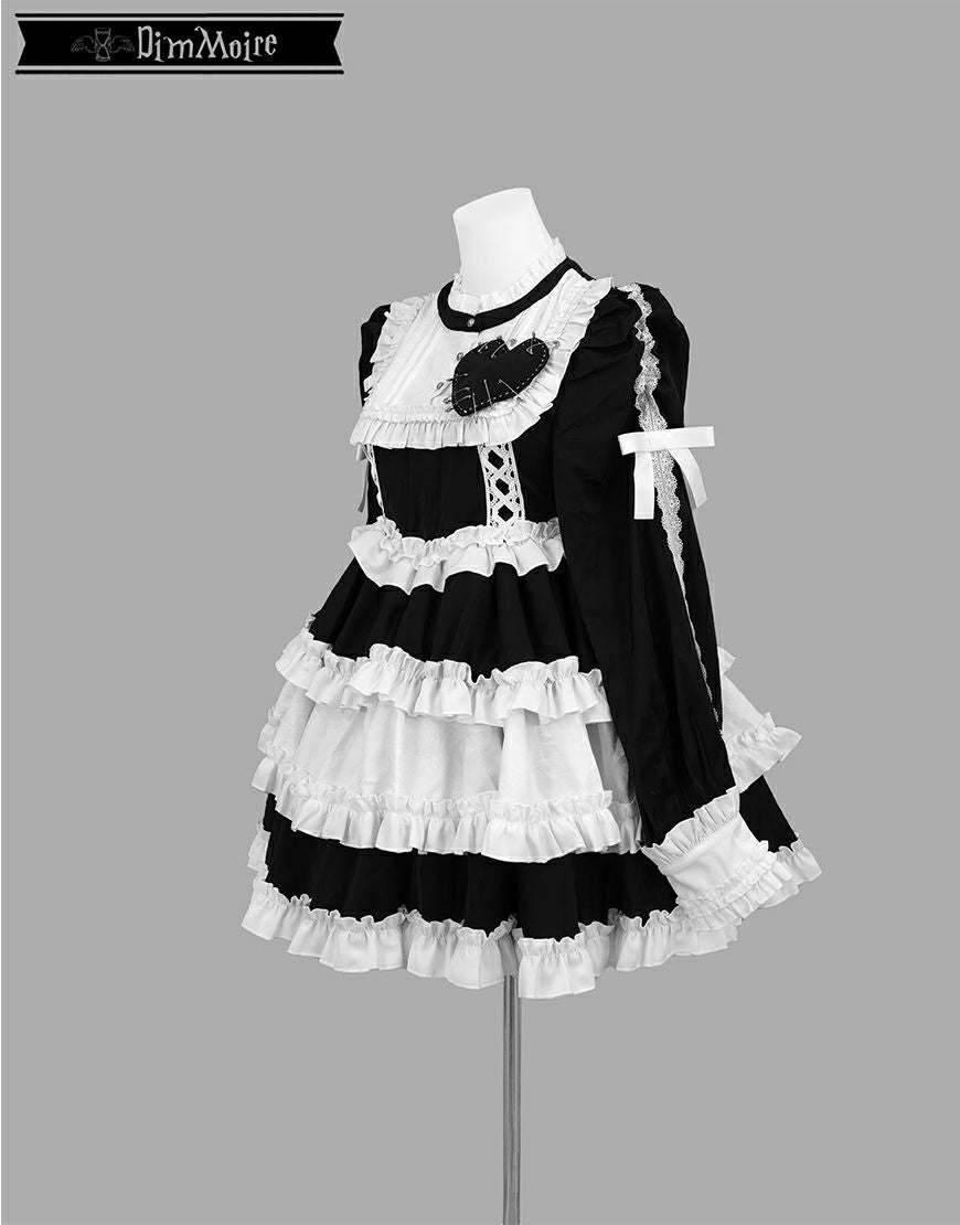 DimMoire【ディムモアール】フリルに埋もれて見る悪夢ドレス/Black×White