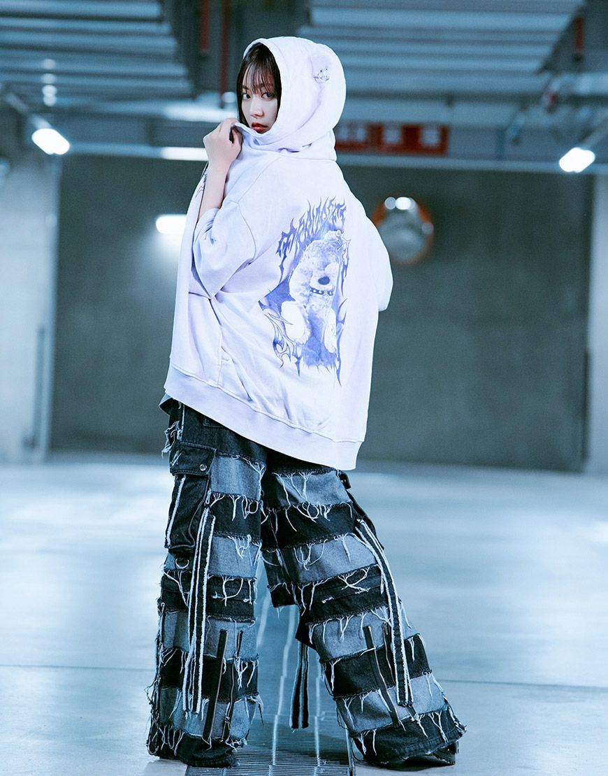 TRAVAS TOKYO【トラバストーキョー】クマ耳半袖ジップアップパーカー/全3色