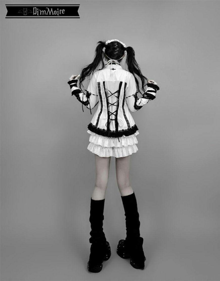 DimMoire【ディムモアール】Gothic学園ブラウス/White×Black