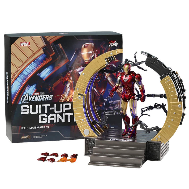 Zd toysアイアンマンmk6アクションフィギュア、mk4、スーツアップ
