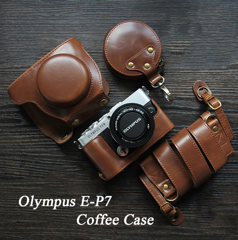 Molympus-カメラケース,E-P7 ° PUレザーケース,ハーフボディカメラ用