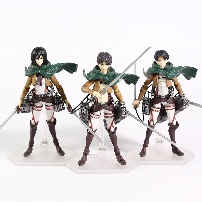 Eren 207 Mikasa 203 Levi 213 PVC Action Figure Collectible Model