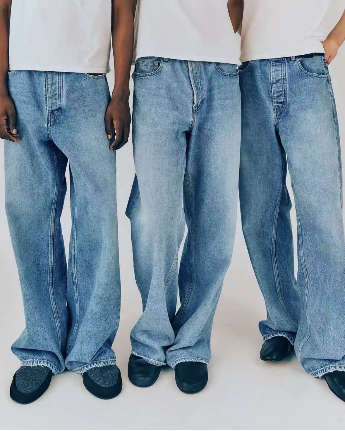 Vujade 009 High Waist Straight Leg Jeans Bla Waed Denim Wide Leg