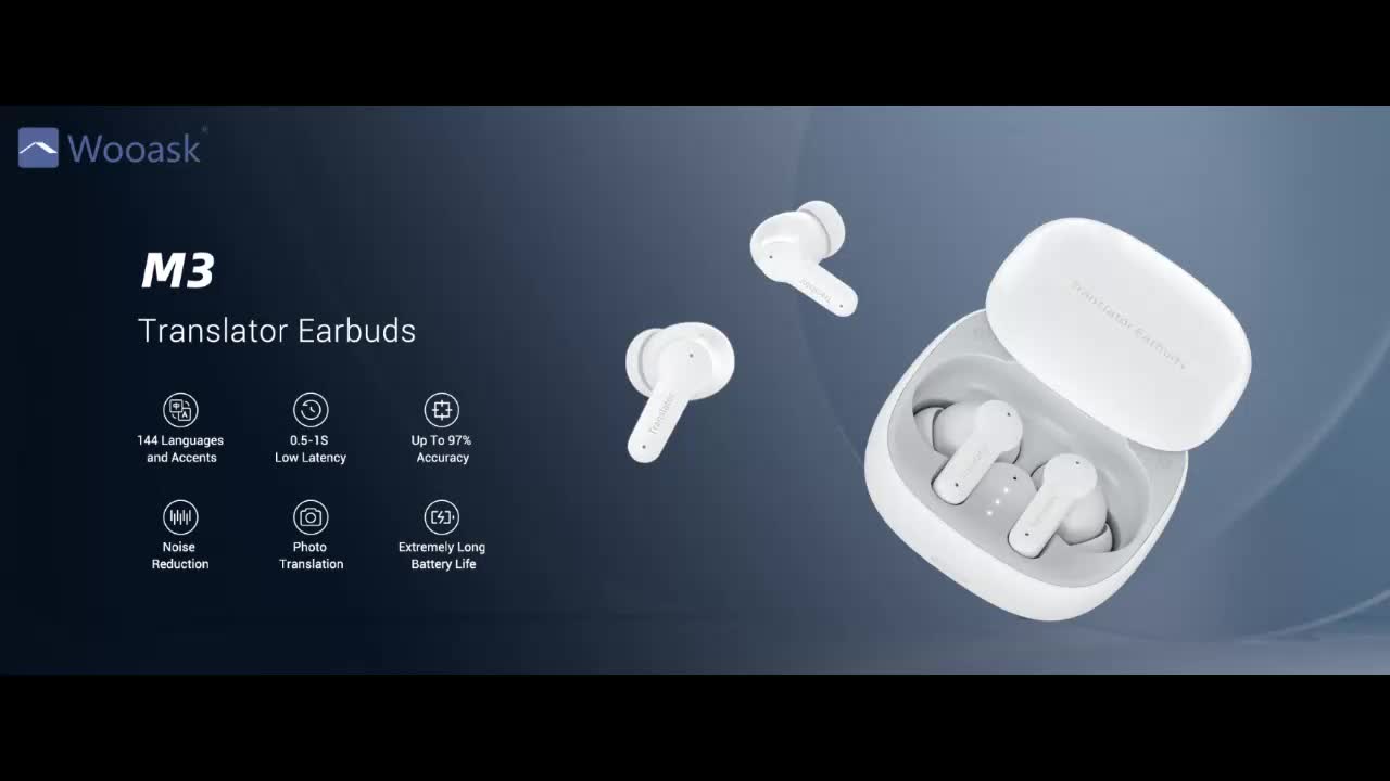 Wooask [M3] Translator Earbuds,Two-way Real Time Translation